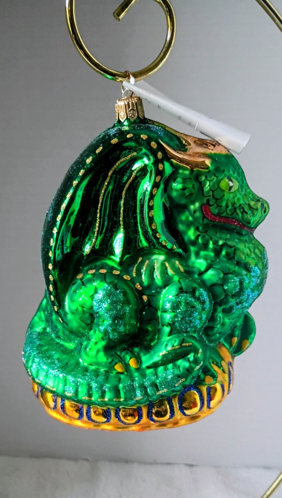 Christopher Radko Green Russian Dragon Ornament Vintage 1999