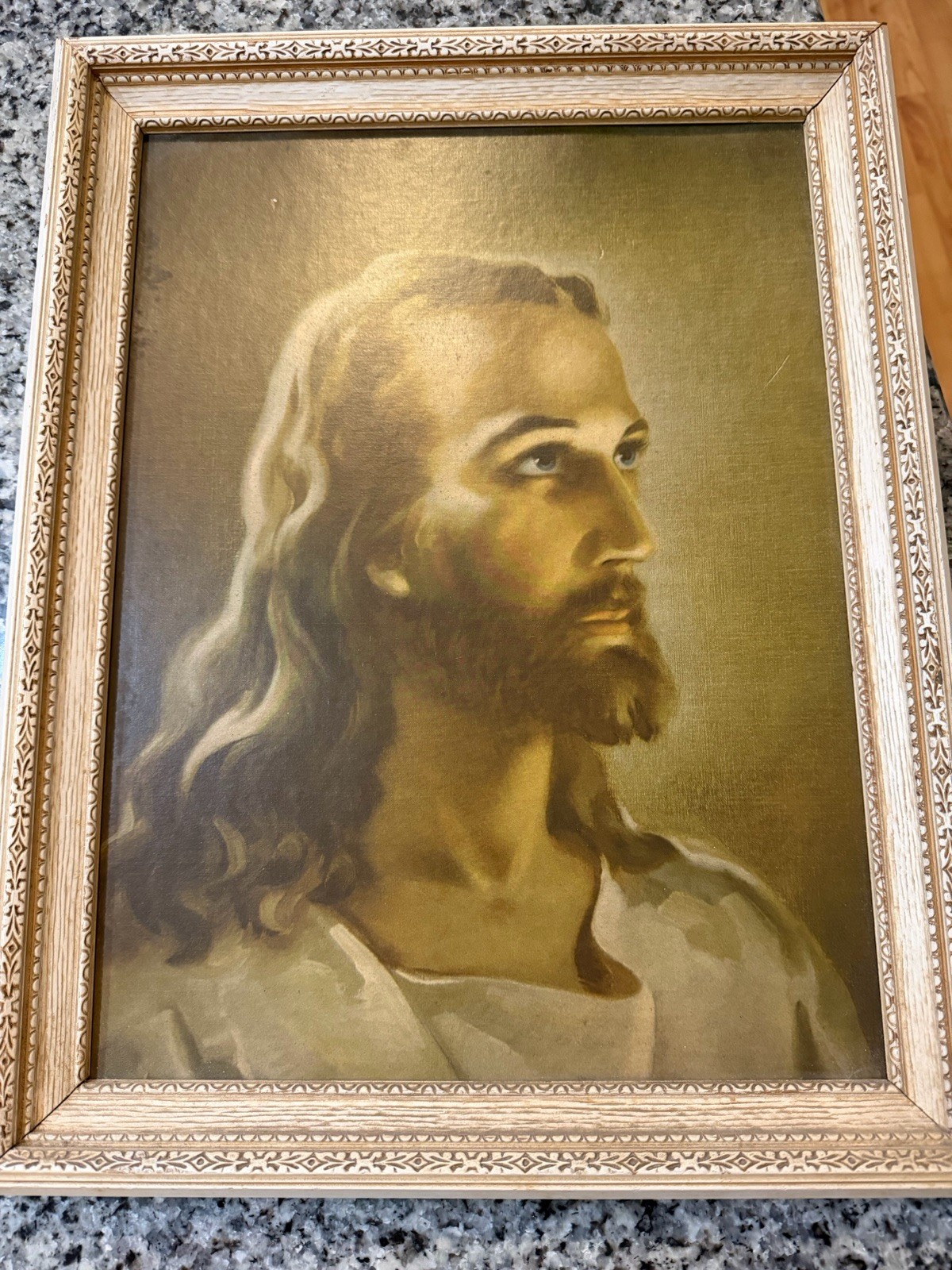Christ Head of Christ Print Warner Sallman Vintage Kriebel & Bates 1940 14 X 18