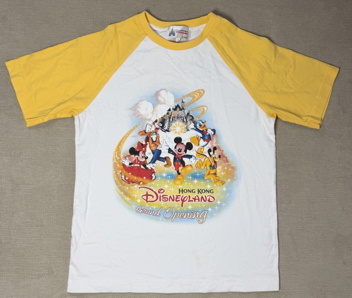 Vintage Y2K Disneyland Hong Kong Grand Opening Baseball Tee Tshirt Size Small Vintage Y2K Disneyland Hong Kong Grand Opening Baseball Tee Tshirt Size Small