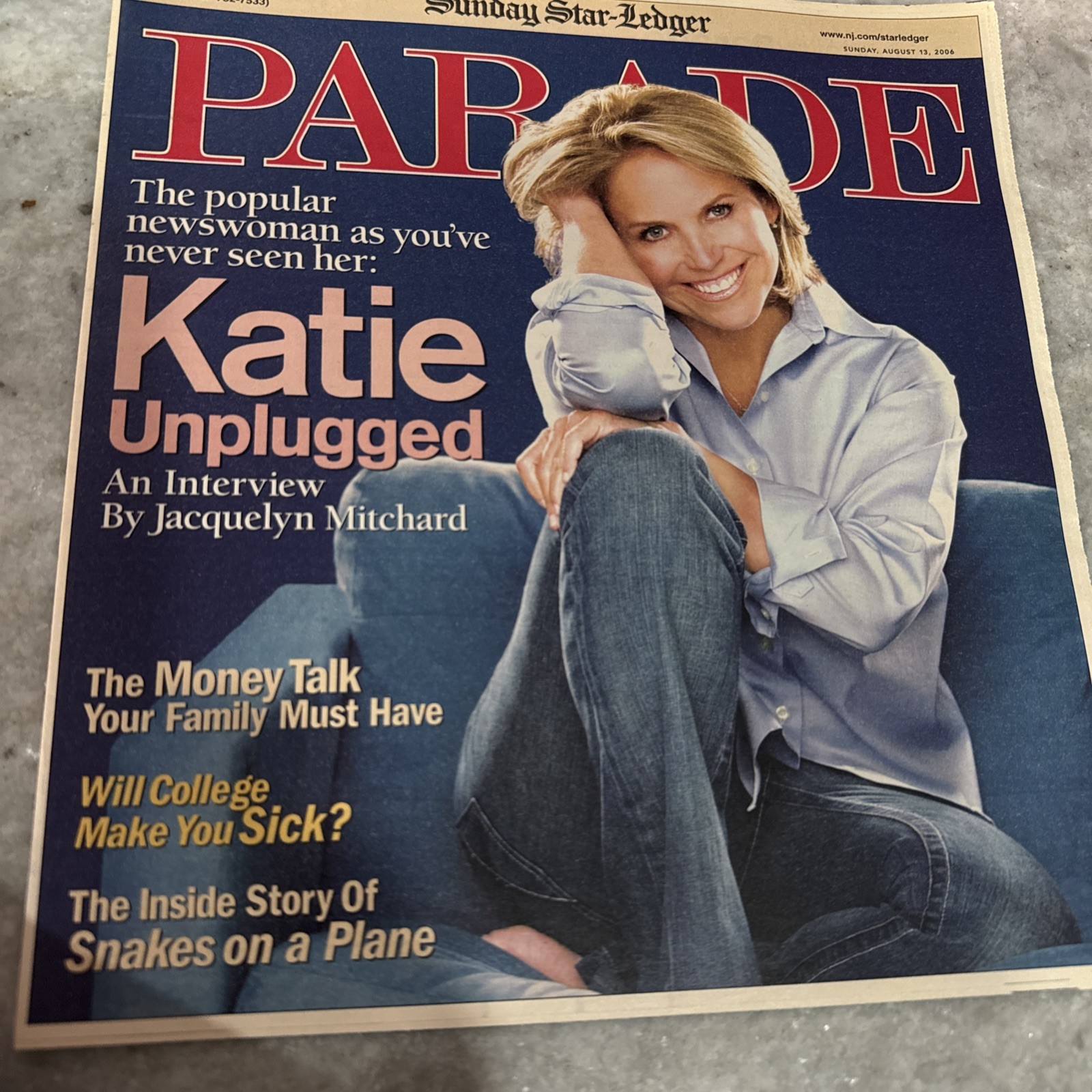 PARADE MAGAZINE August 13, 2006- KATIE COURIC COVER - E 18368