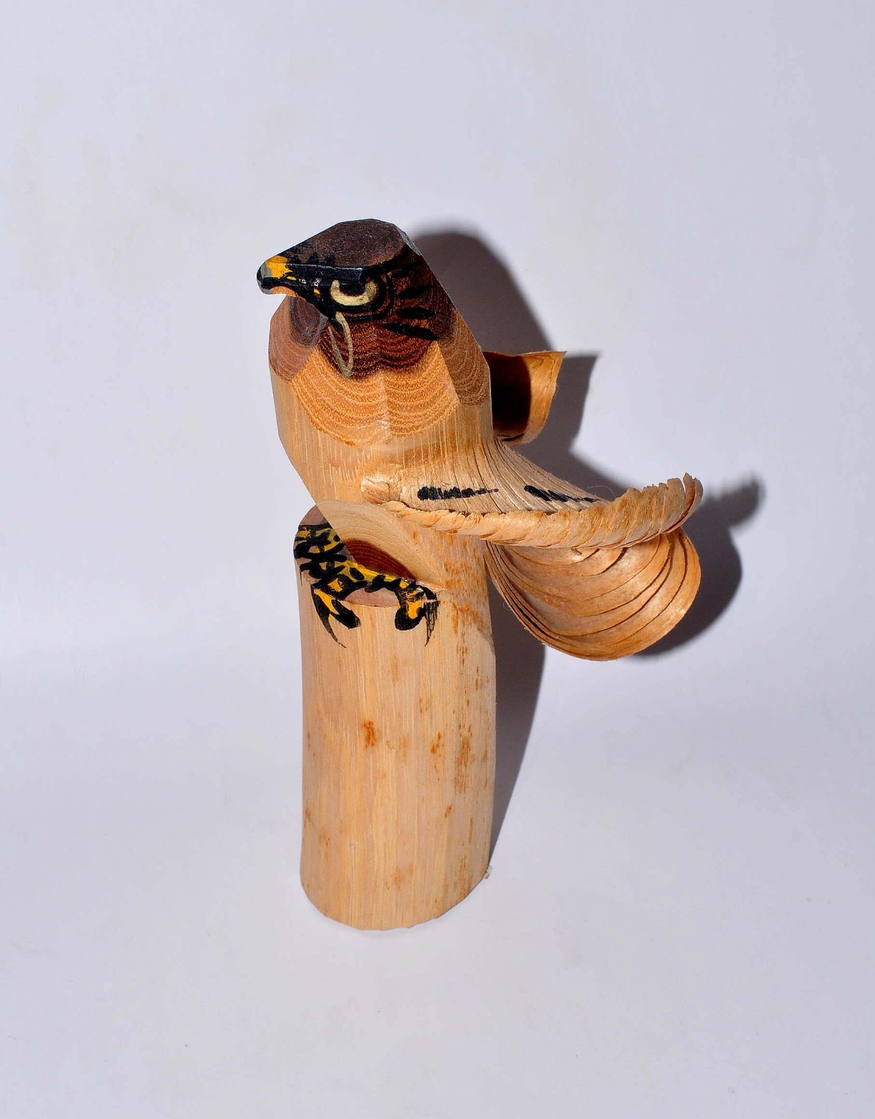 Otakapoppo Sasano Ittobori Wood Carving Hawk 18.5cm Japanese Folk Art Sophora Otakapoppo Sasano Ittobori Wood Carving Hawk 18.5cm Japanese Folk Art Sophora