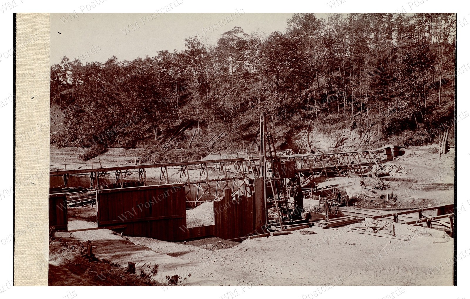 West Boylston Massachusetts 1895 Clinton Dam Cofferdam Constru Standard Postcard