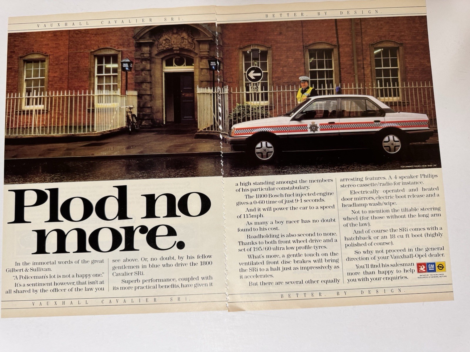 Original 1985 Mk2 Vauxhall Cavalier SRi Police Magazine Advert Cutting Retro