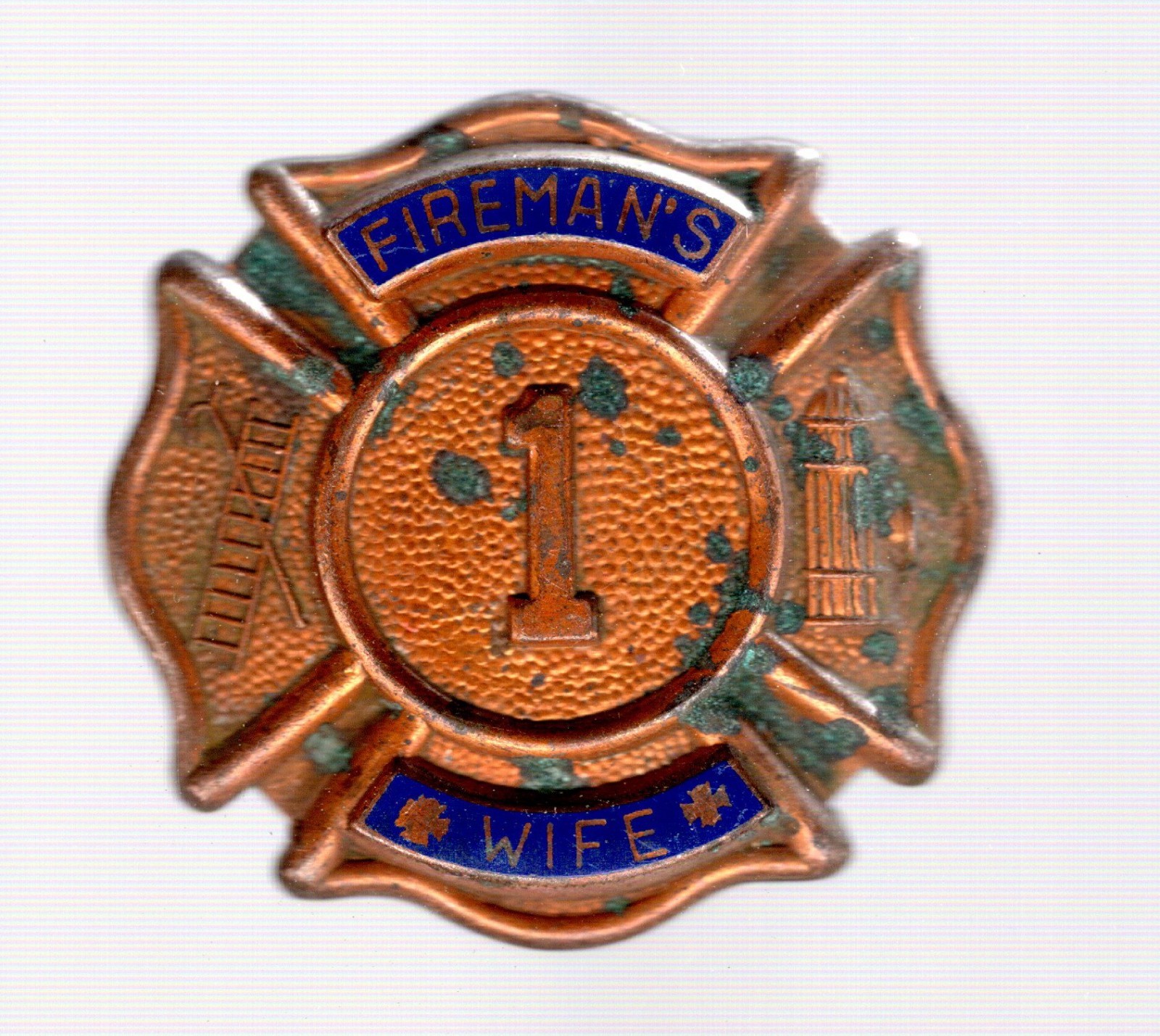 Vintage Obsolete 1973 Fireman\'s Wife Auxiliary Badge