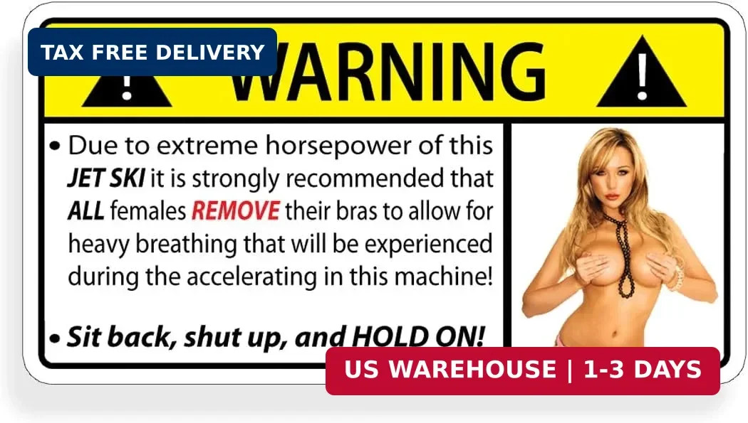 Jet Ski Sexy Girl HOT Warning Decal Sticker Funny