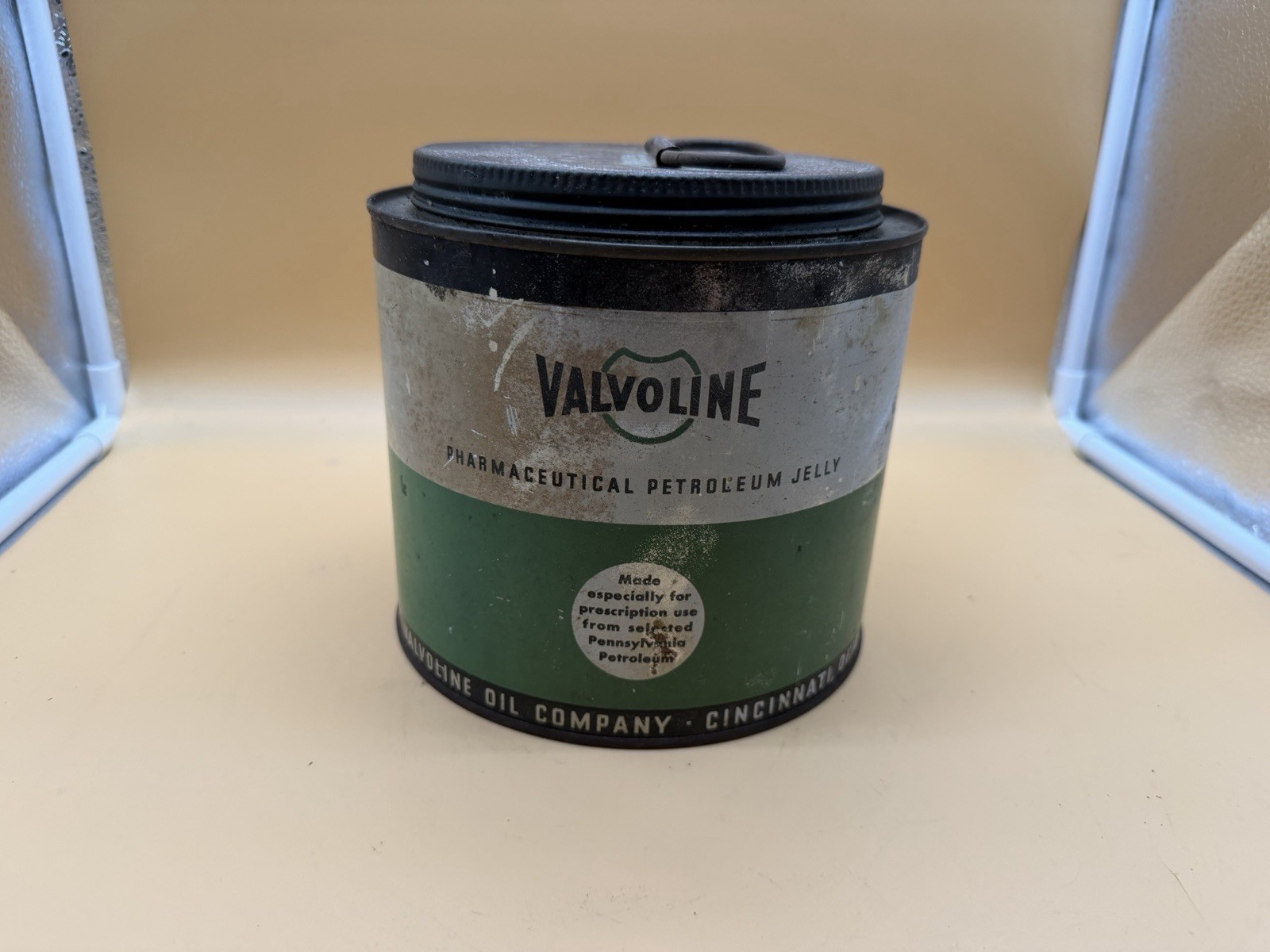 Vintage Rare Early Valvoline Petroleum Jelly  Tin Can Empty