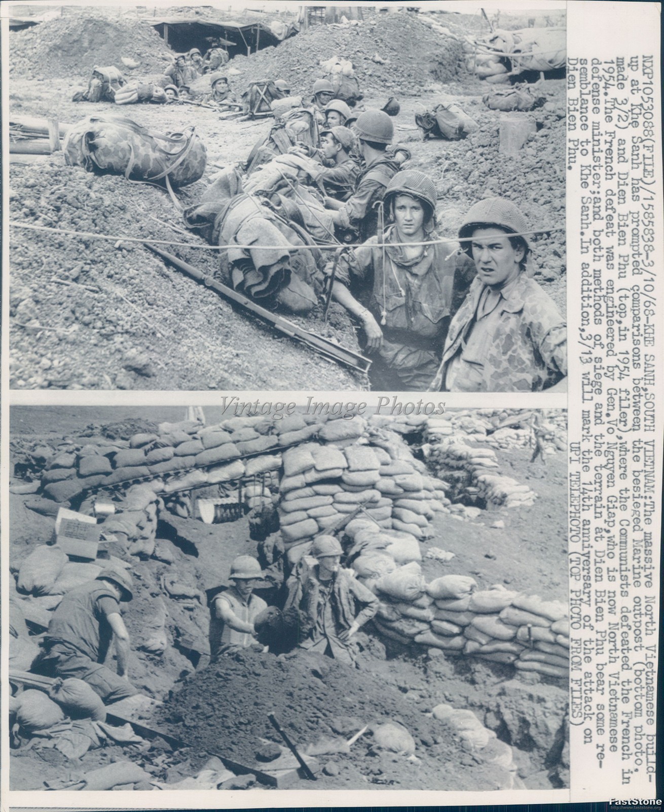 1968 Khe Sanh South Vietnam Marines North Vietnamese Siege Wirephoto 8x10