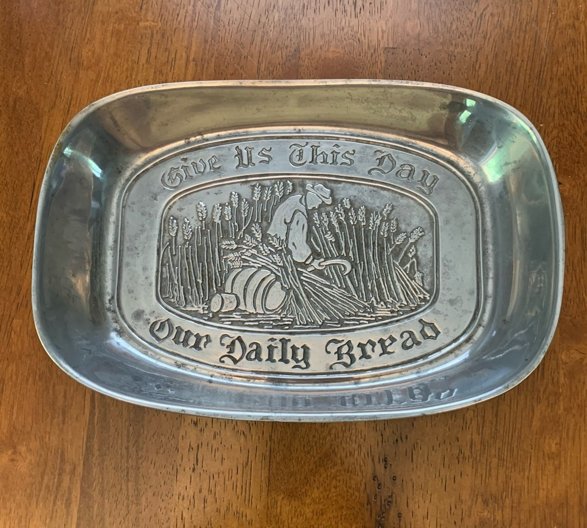 Duratale by Leonard Pewter Daily Bread Tray VINTAGE