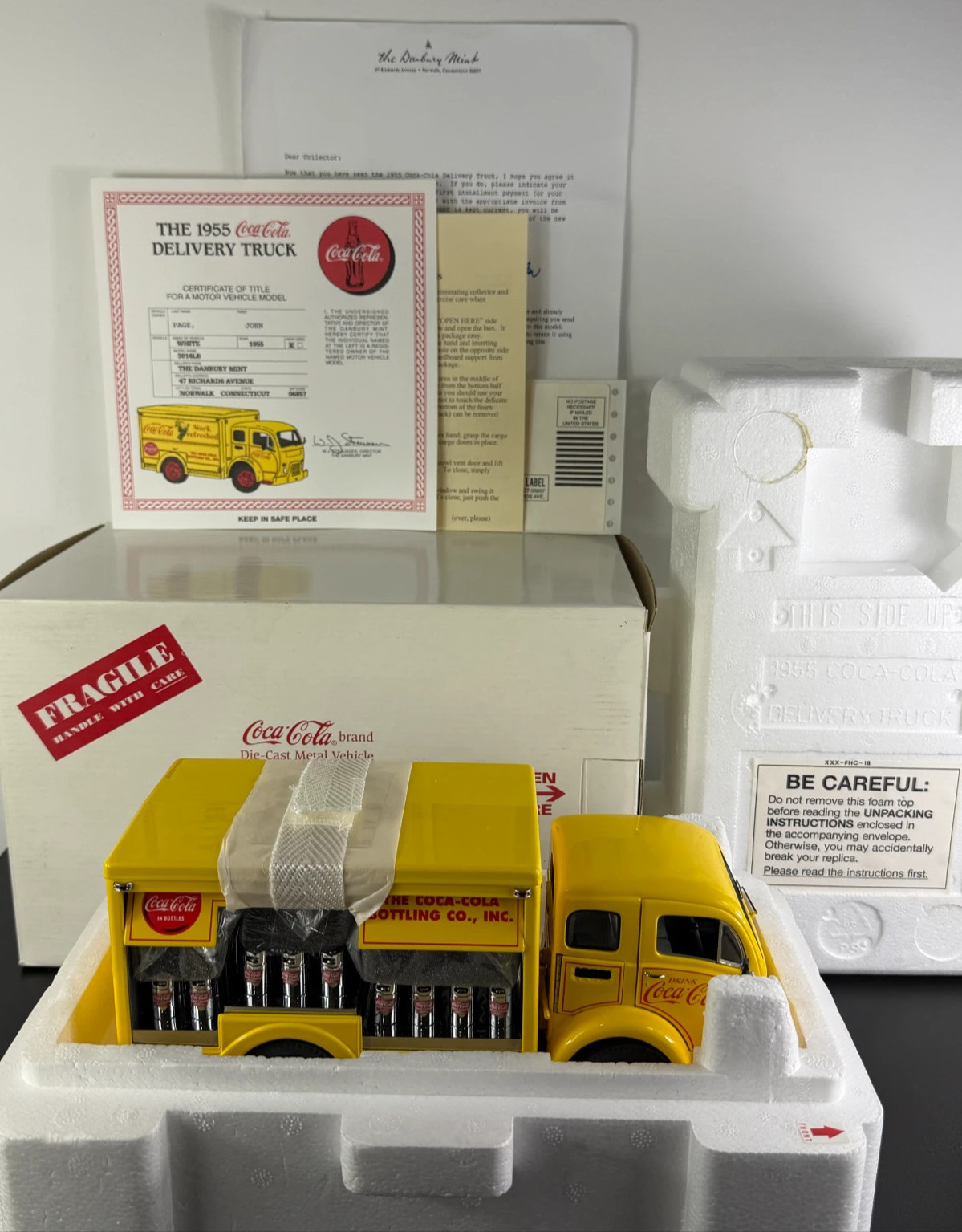 Brand New: Danbury Mint 1955 Coca-Cola Delivery Truck 1:24 Die-Cast Coke
