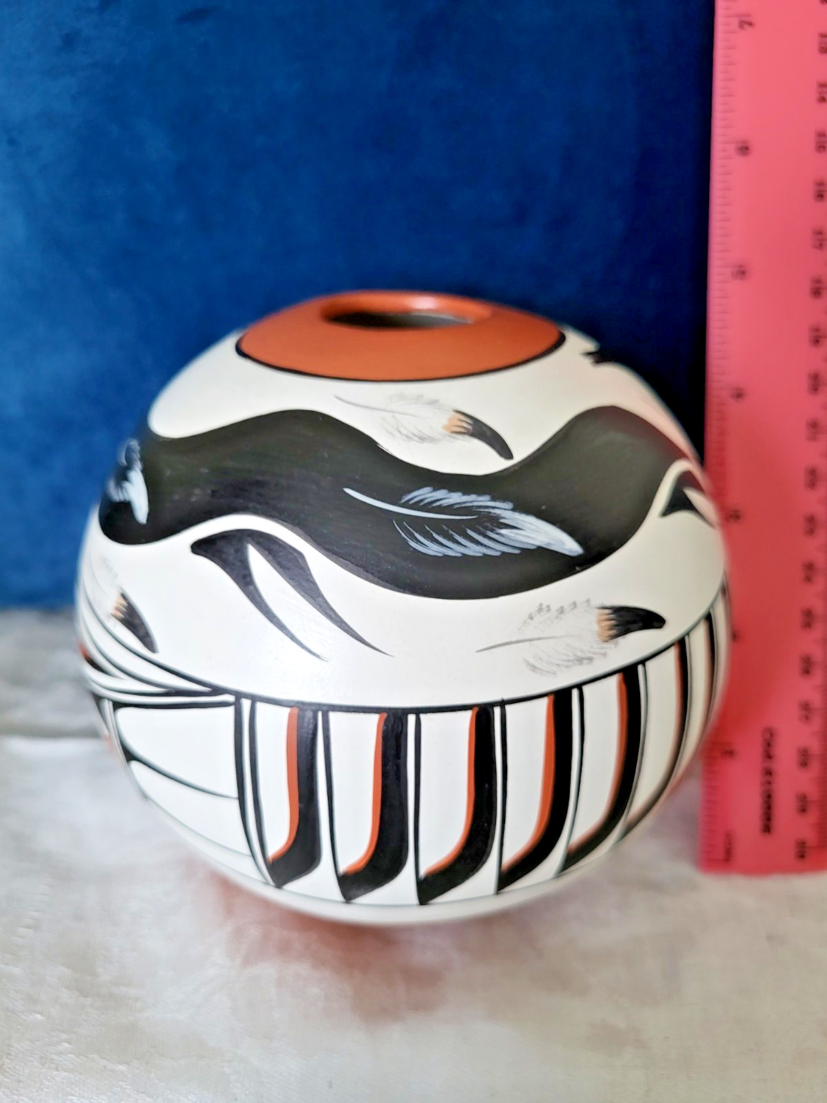 Jemez hand pottery polychrome bowl vase Helen Tafoya Henderson 5\