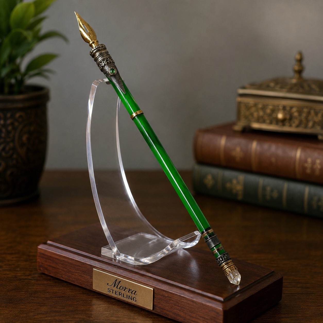 Morra Sterling Glass Dipped Sterling & Crystal Fountain Pen, 7.5in