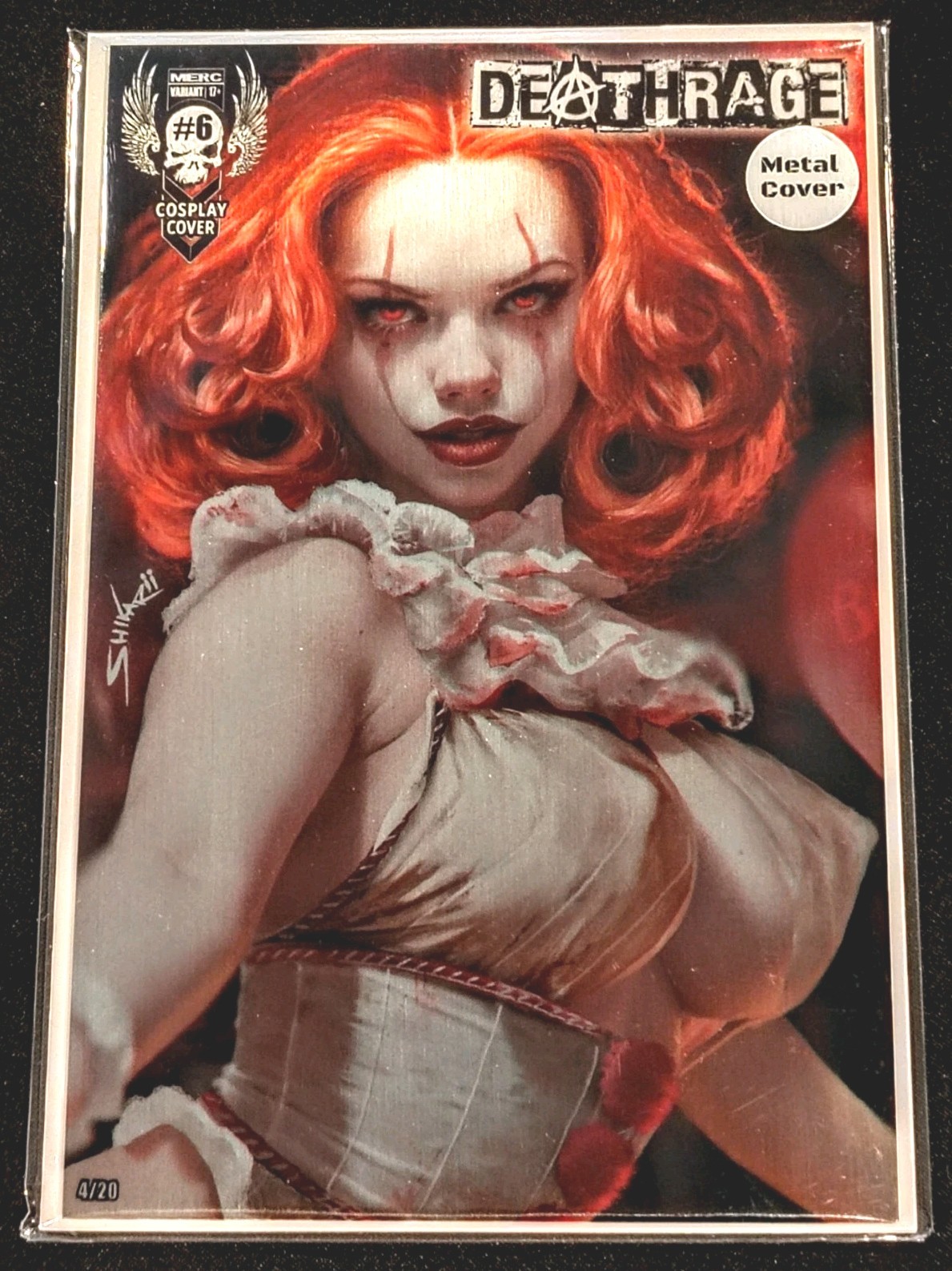 Deathrage #6 IT Killer Clown Pennywise METAL Close Up Shikarii #4/20 Rare Book