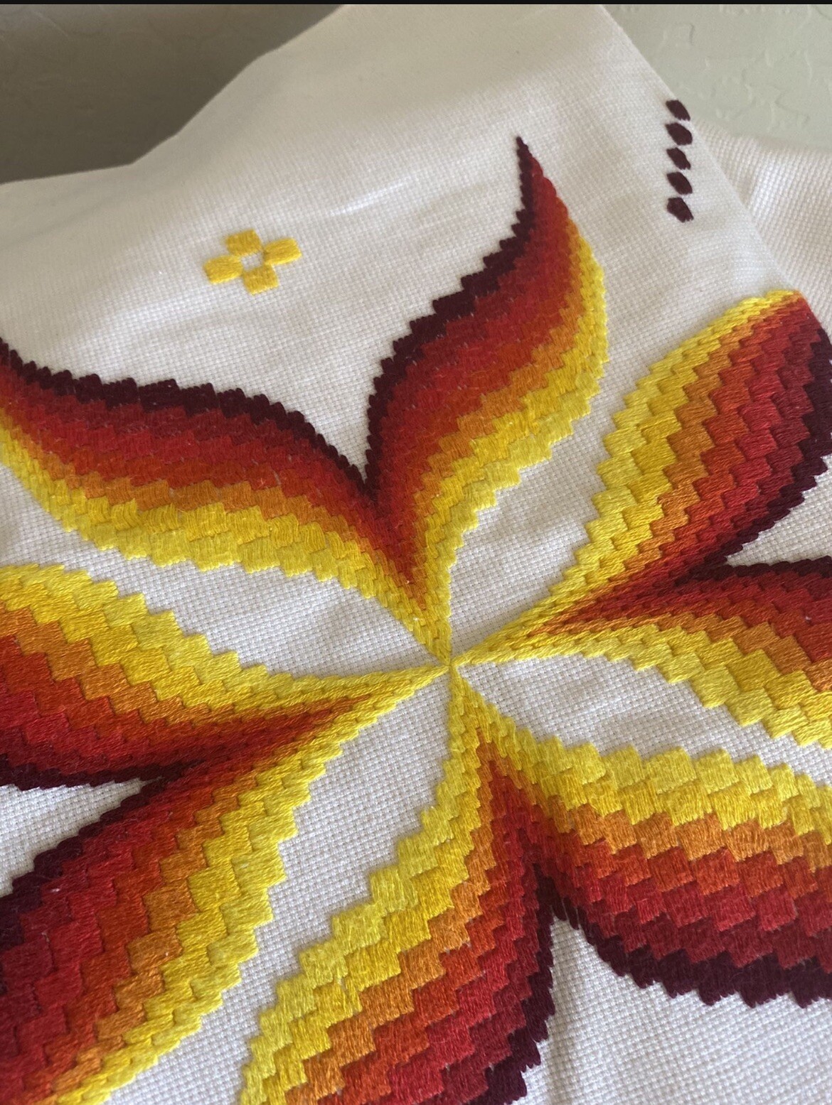 Embroidered Boho pillowcase shams 2 NWOT EC orange red yellow Starburst Embroidered Boho pillowcase shams 2 NWOT EC orange red yellow Starburst