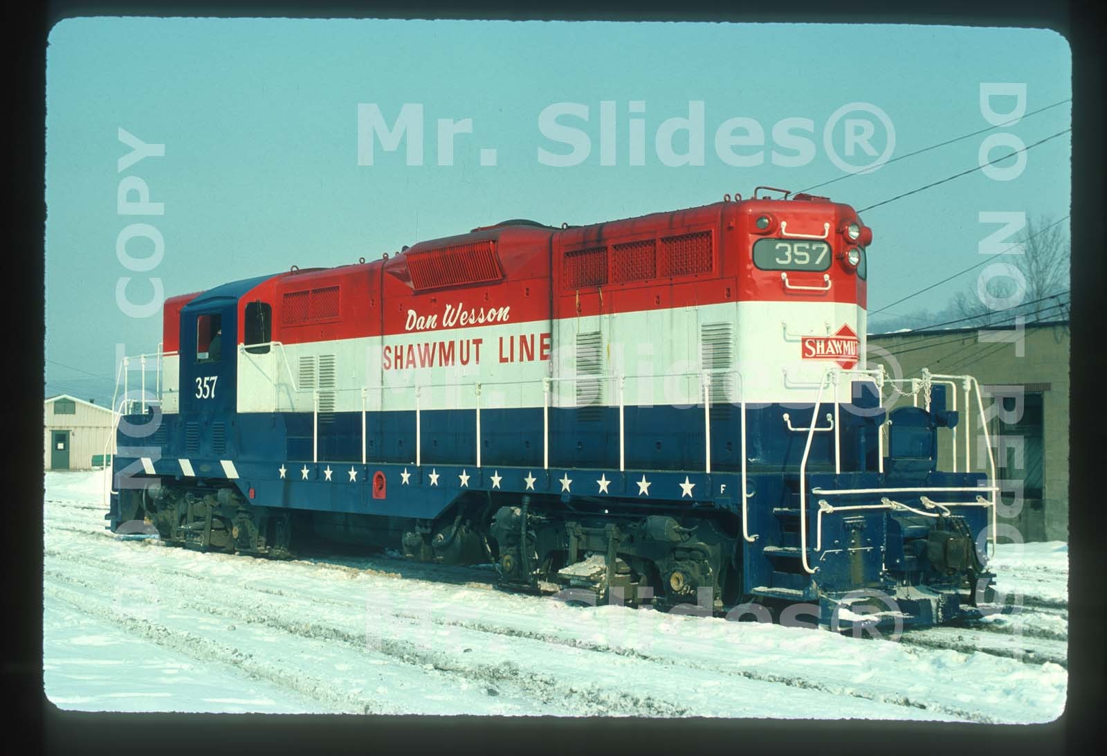 Original Slide P&S Pittsburg & Shawmut Bicentennial GP7 357 Brookville PA 1977 Original Slide P&S Pittsburg & Shawmut Bicentennial GP7 357 Brookville PA 1977