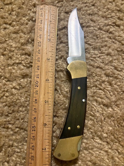 Clean Solid Vintage BUCK 112 Ranger Two Dot Folding Pocket Knife, 3\