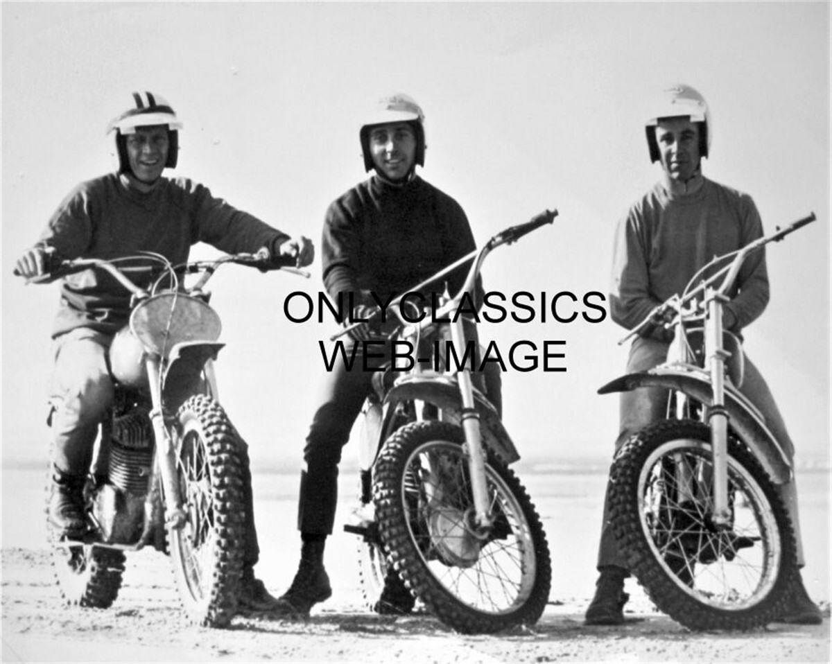 '71 STEVE MCQUEEN MERT LAWWILL MALCOLM SMITH MOTORCYCLE 8x10 PHOTO ON ANY SUNDAY