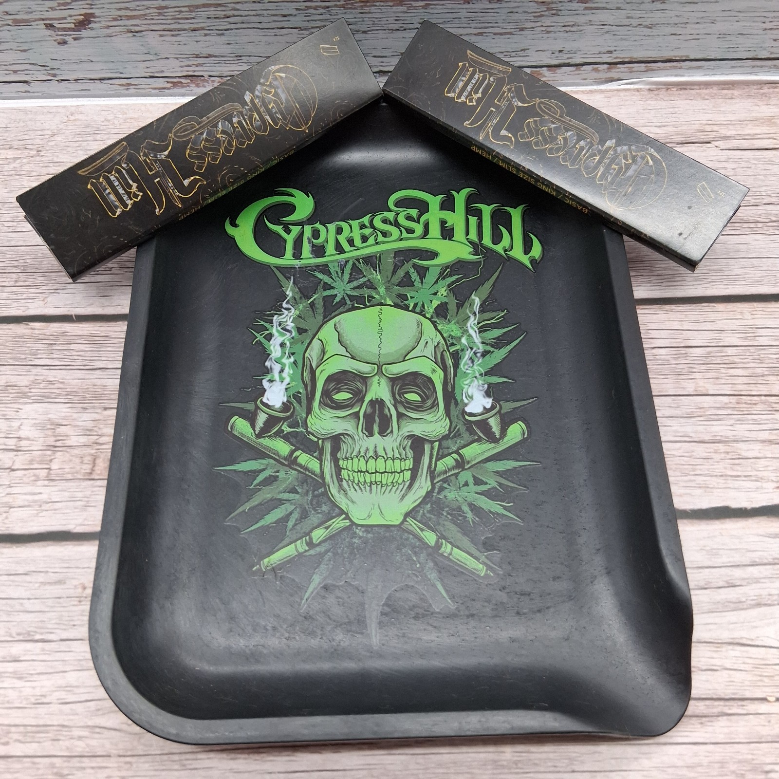 Cypress Hill Rolling Tray w/2pk Hemp Rolling Basic King Size Papers Tour Merch Cypress Hill Rolling Tray w/2pk Hemp Rolling Basic King Size Papers Tour Merch
