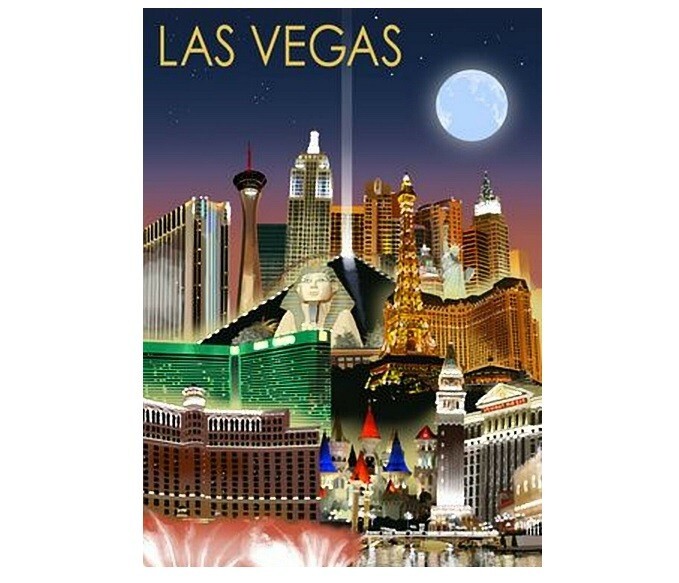 1016 - Vintage Las Vegas Travel Poster Fridge Refrigerator Magnet