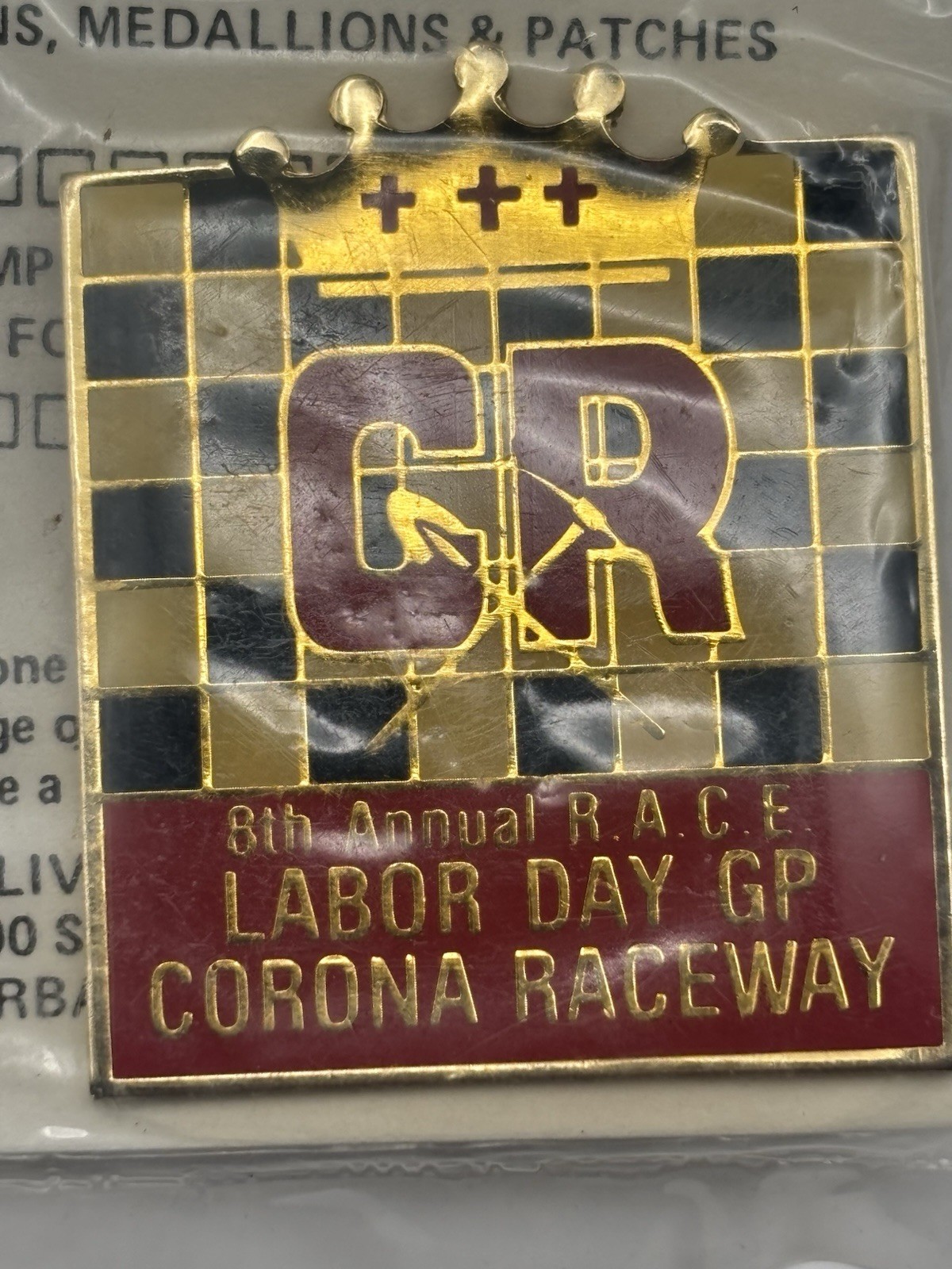 California Racing 8th ANNUAL R.A.C.E. LABOR DAY GRAND PRIX Corona Raceway Pin