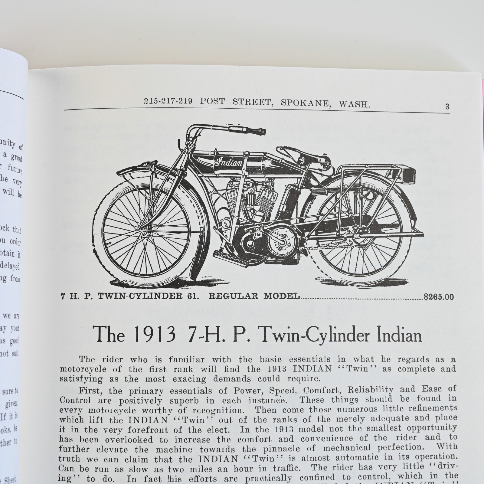Antique Motorcycle & Bicycle Catalog - 1913 Spokane Cycle & Supply Co. - WA