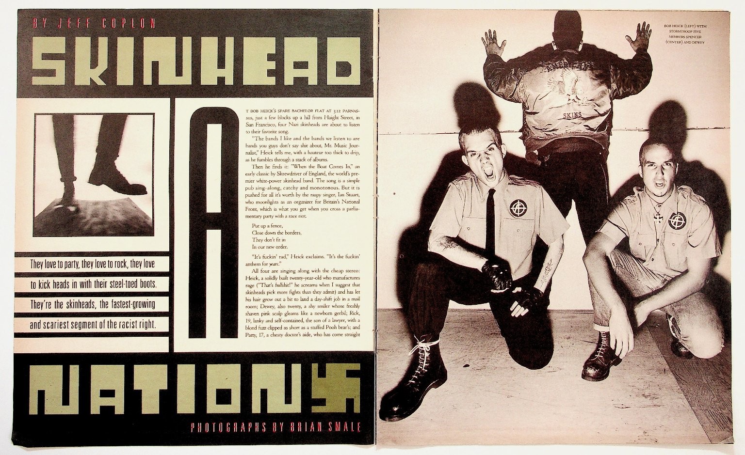 1988 Rolling Stone SKINHEAD NATION Article Jeff Coplon Brian Smale Ephemera 1988 Rolling Stone SKINHEAD NATION Article Jeff Coplon Brian Smale Ephemera