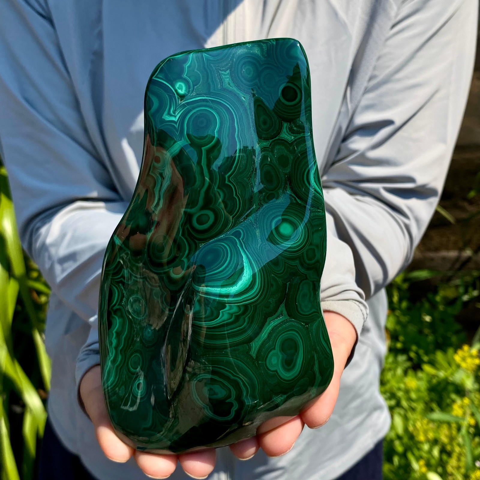 1.76LB Natural Polished Malachite Mineral freeform specimen Reiki Stone