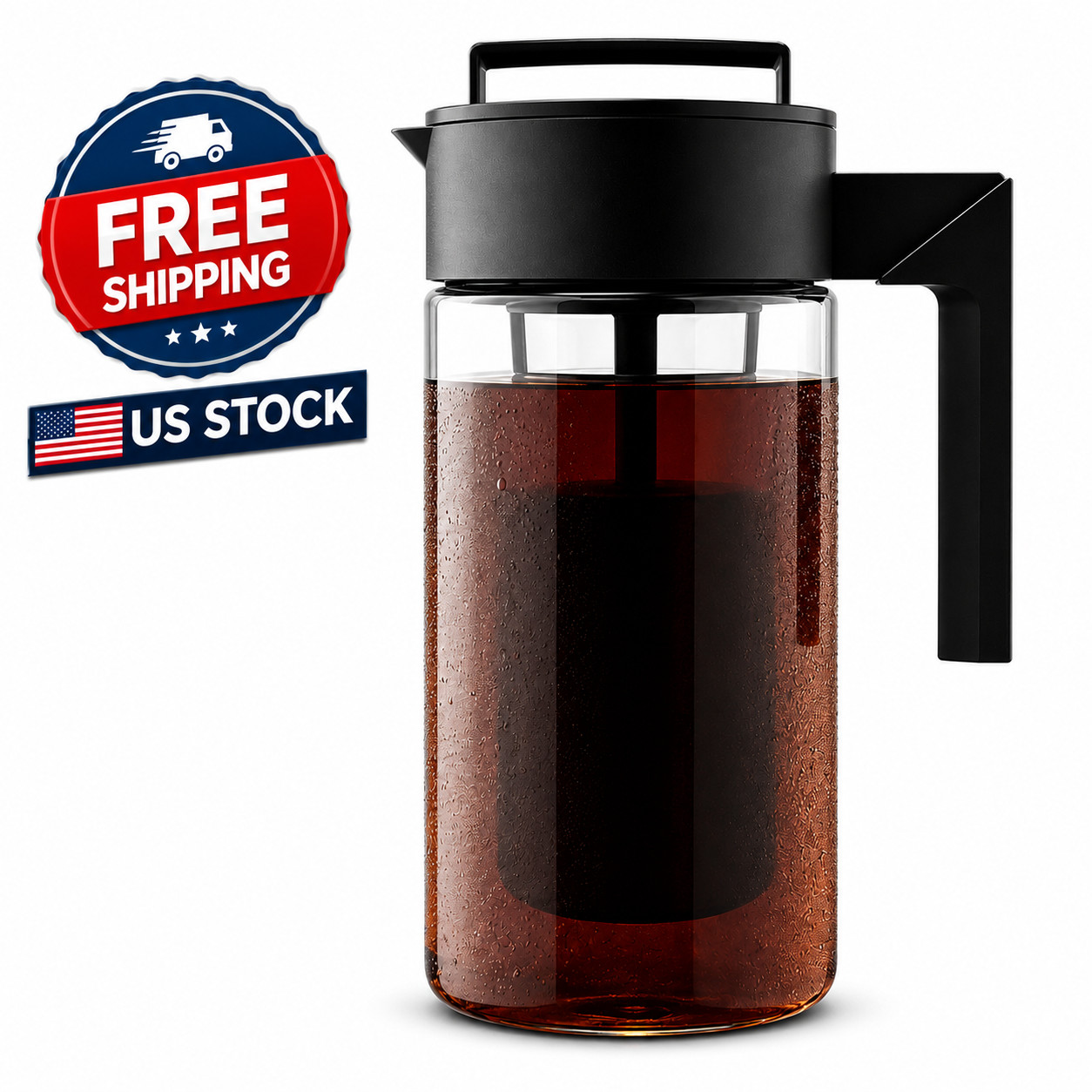 32oz Cold Brew Coffee Maker Airtight Pitcher with Spout Handle BPA-Free