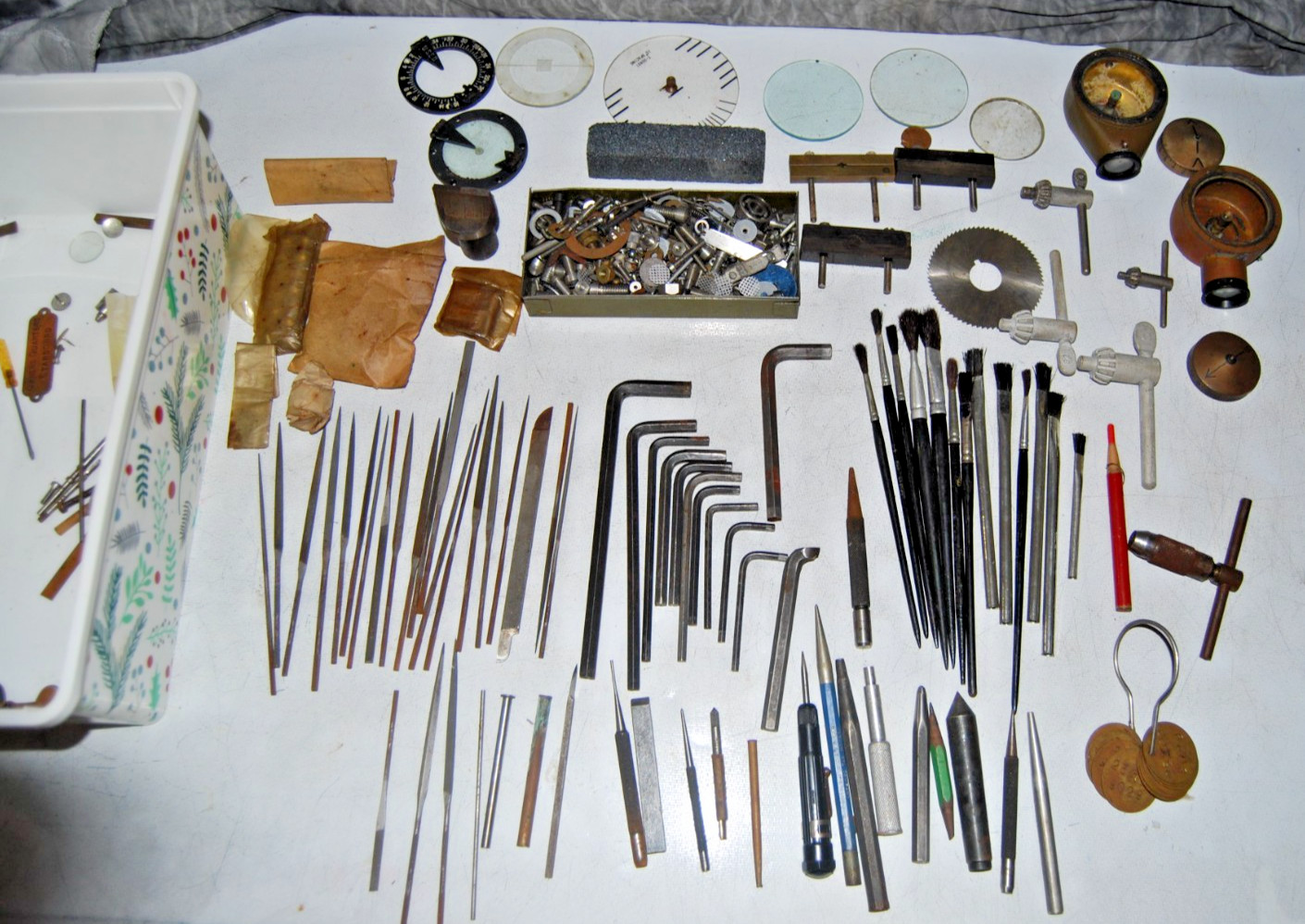 Vintage Estate Machinist & Watchmaker Tool Lot WWI Compass, Nautical Brass More Vintage Estate Machinist & Watchmaker Tool Lot WWI Compass, Nautical Brass More