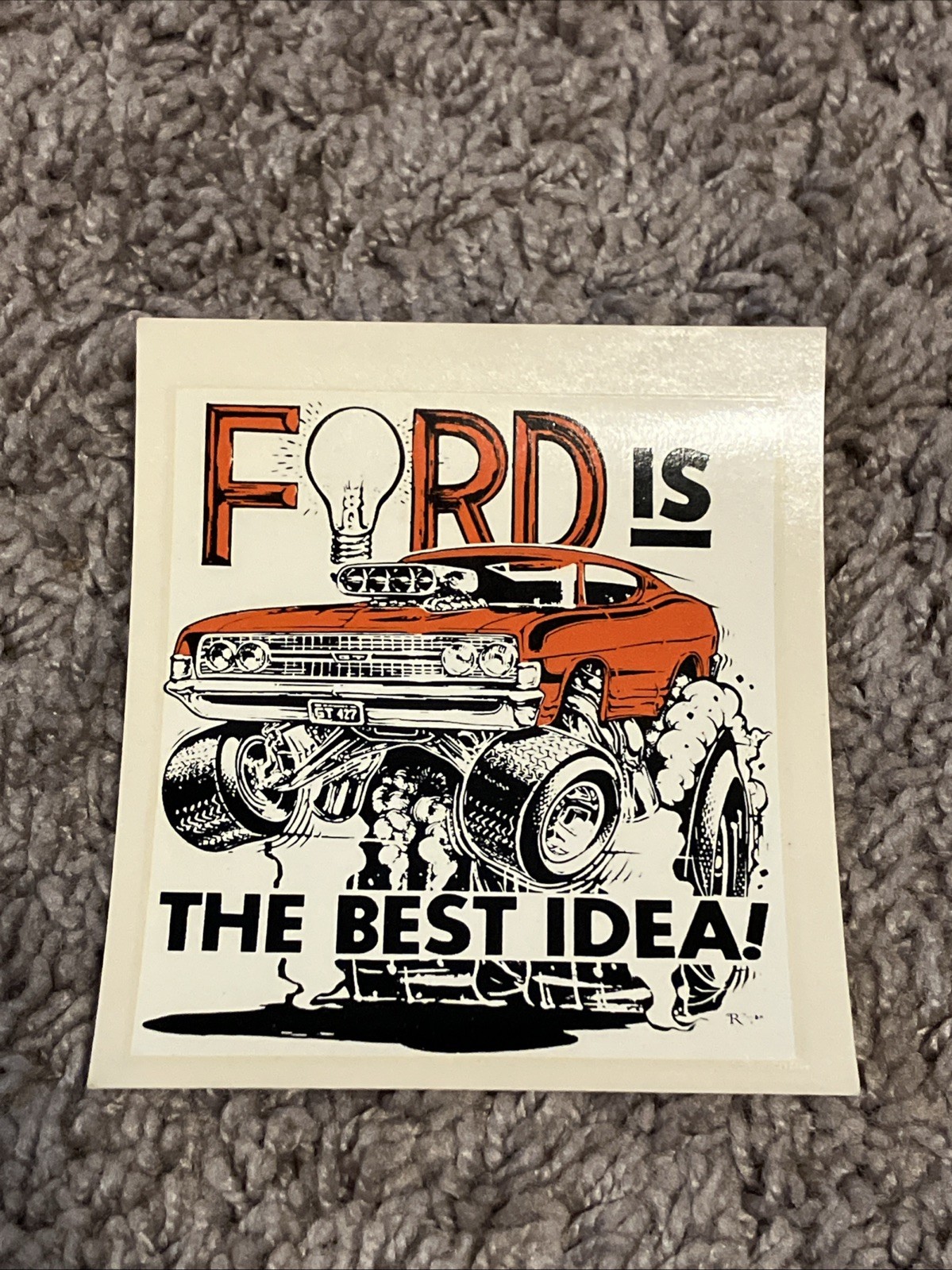 VTG Ford Mustang GT Water Decal 1968 Moon Drag Racing HOT ROD Ed Big Daddy Roth 