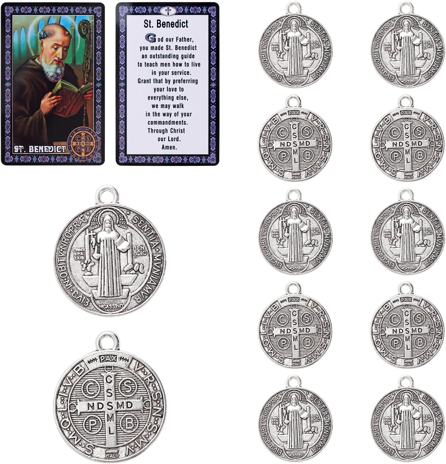 10 Pcs St Benedict Medals,Catholic Saint Benedict Medal for Jewelry Pendant Rosa 10 Pcs St Benedict Medals,Catholic Saint Benedict Medal for Jewelry Pendant Rosa