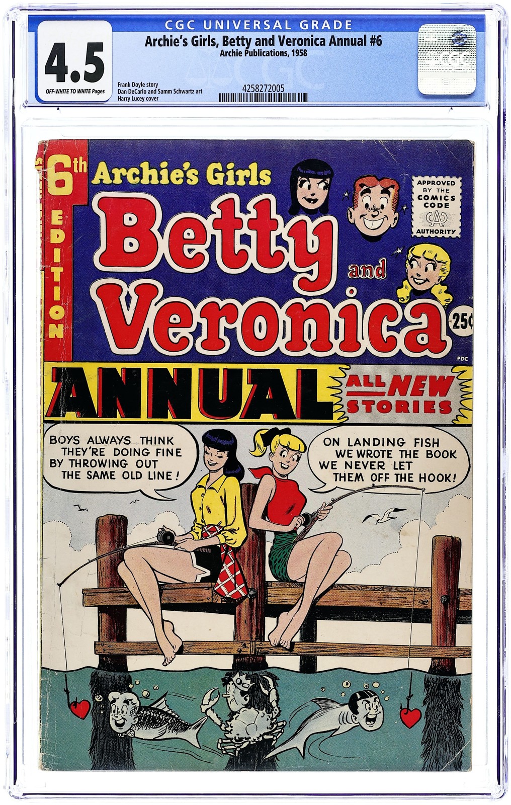 Archie\'s Girls Betty and Veronica Annual #6 CGC 4.5 1958 4258272005