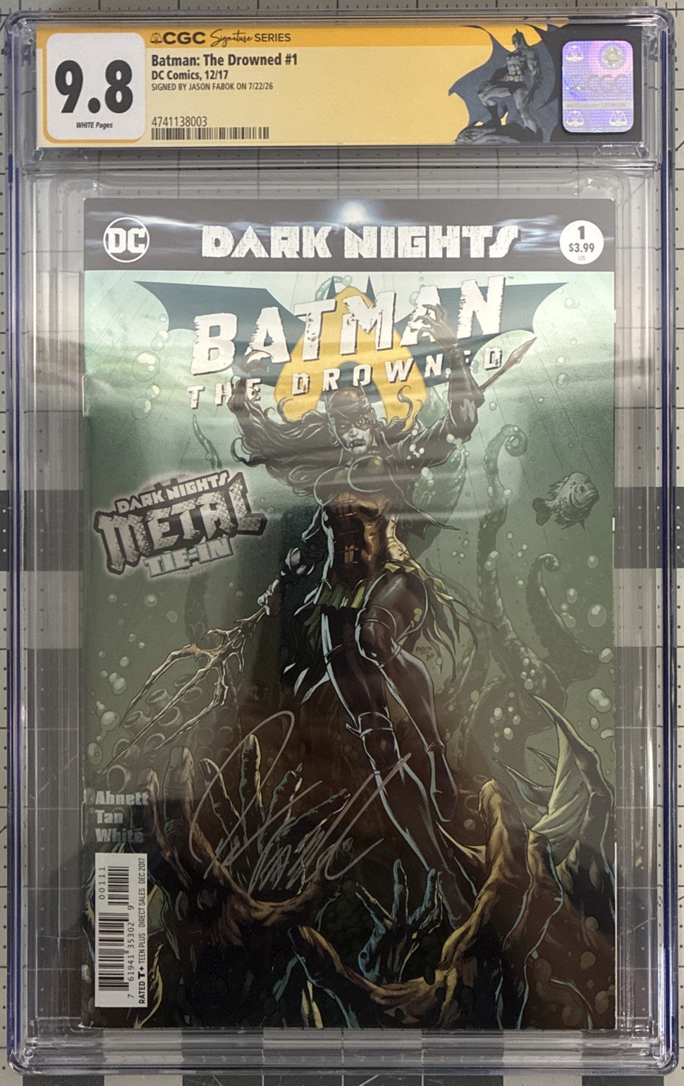 Batman: The Drowned #1 1st Print Foil CGC SS 9.8 Label + Jason Fabok Sig ✍️ Batman: The Drowned #1 1st Print Foil CGC SS 9.8 Label + Jason Fabok Sig ✍️