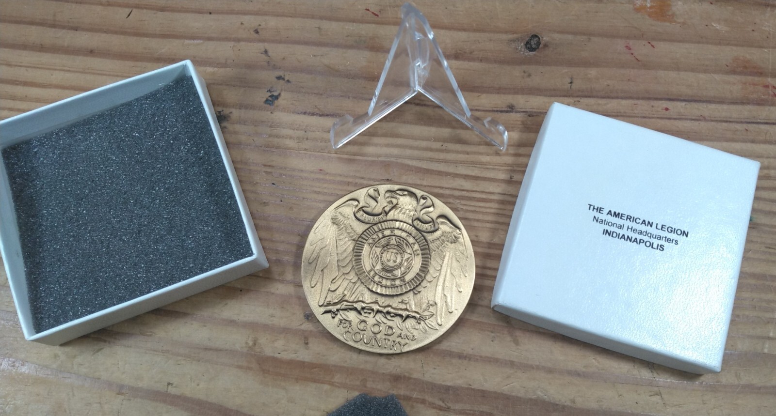 American Legion School Award Medal in Original Box with Stand Coin Medallion