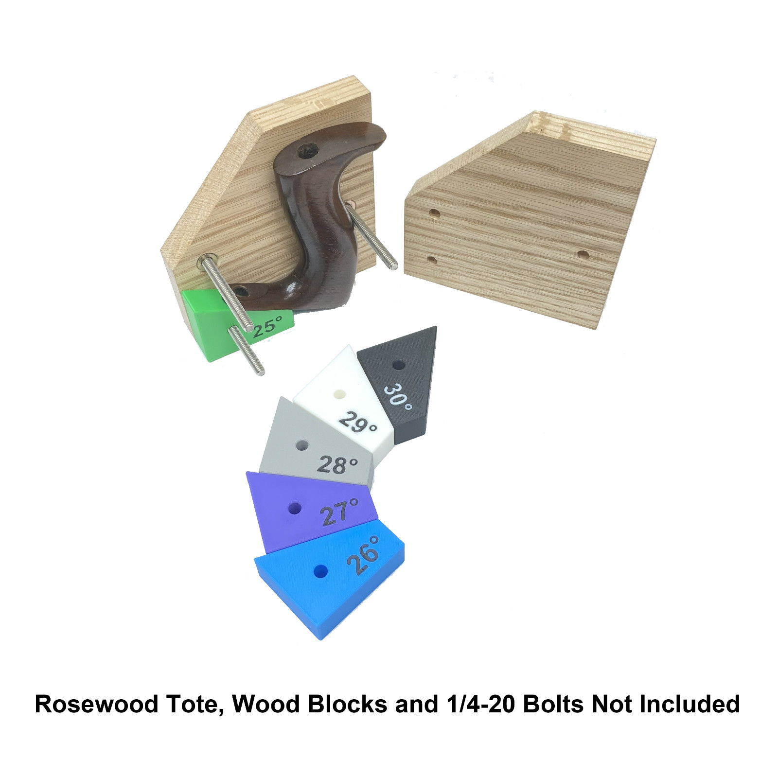 Stanley Plane Tote Drilling Jig Angle Blocks from 25 to 30°