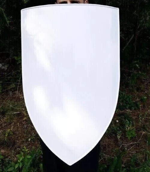 Medieval Warrior Templar white vintage Battle Costume Knight Armor Shield