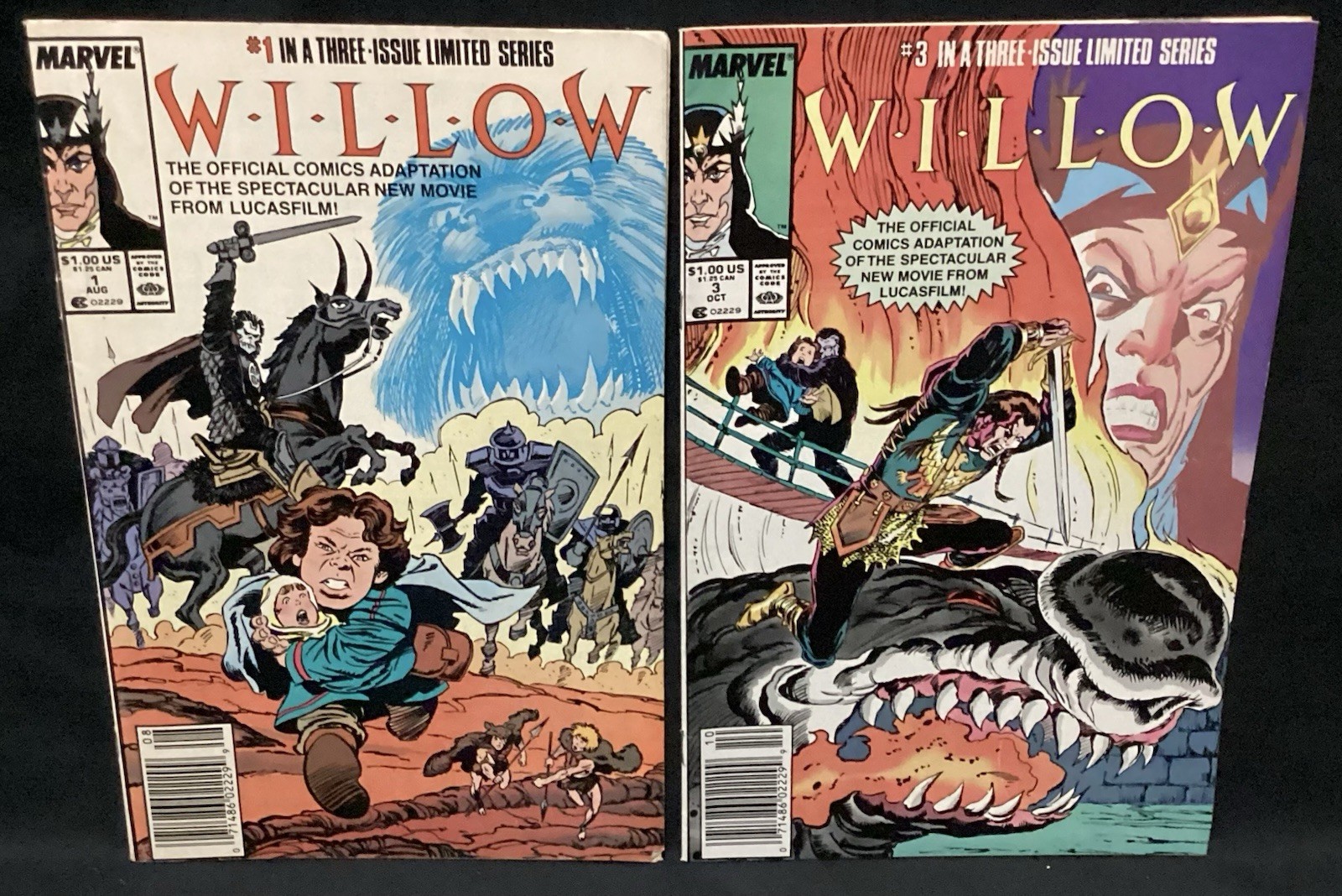 WILLOW #1 #3 RARE NEWSSTAND EDITION LOT OFFICIAL COMIC ADAPTATION OF THE MOVIE