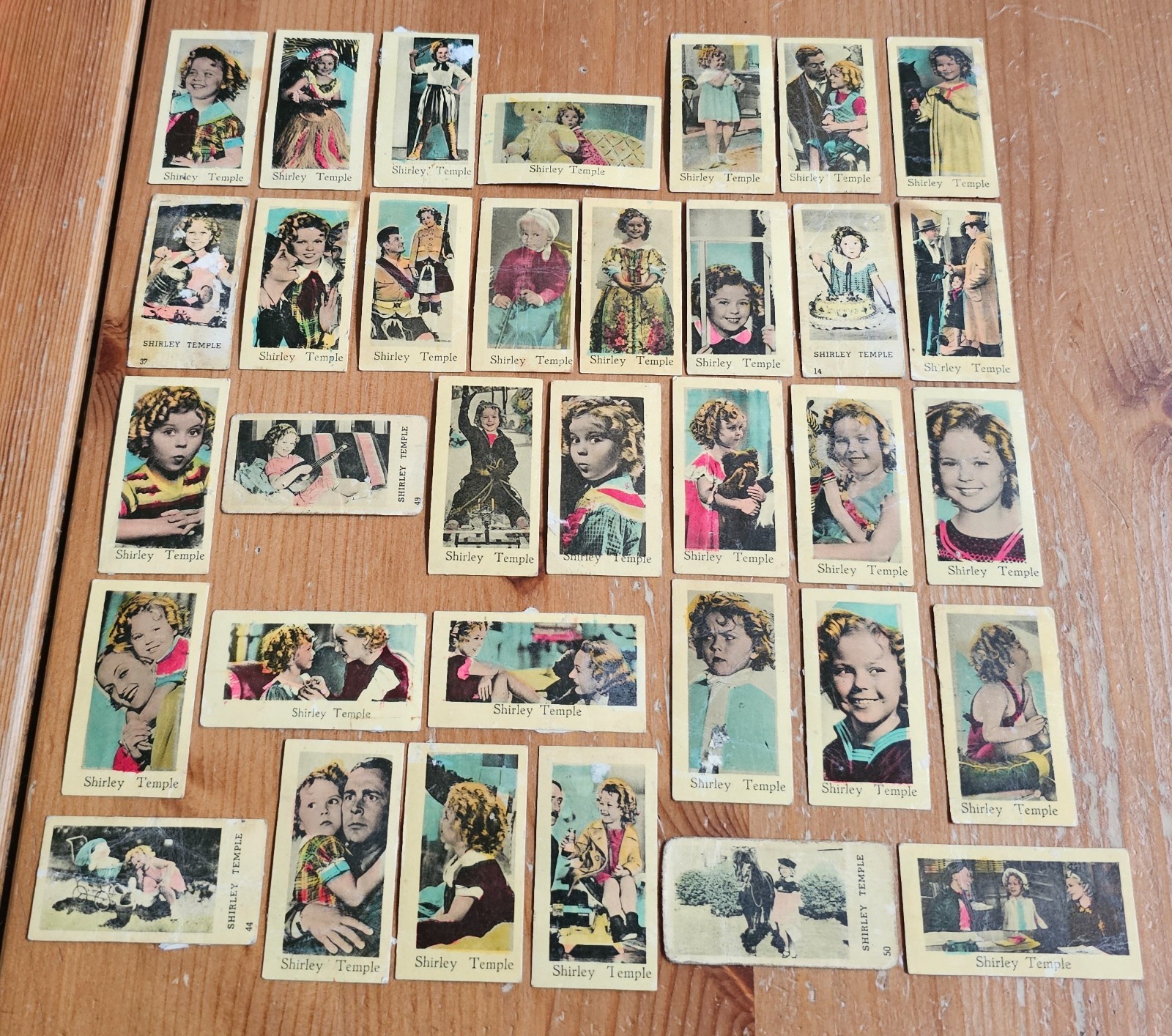 1930s Belgian Chocolate Lot of 34 Shirley Temple Film Star Cards