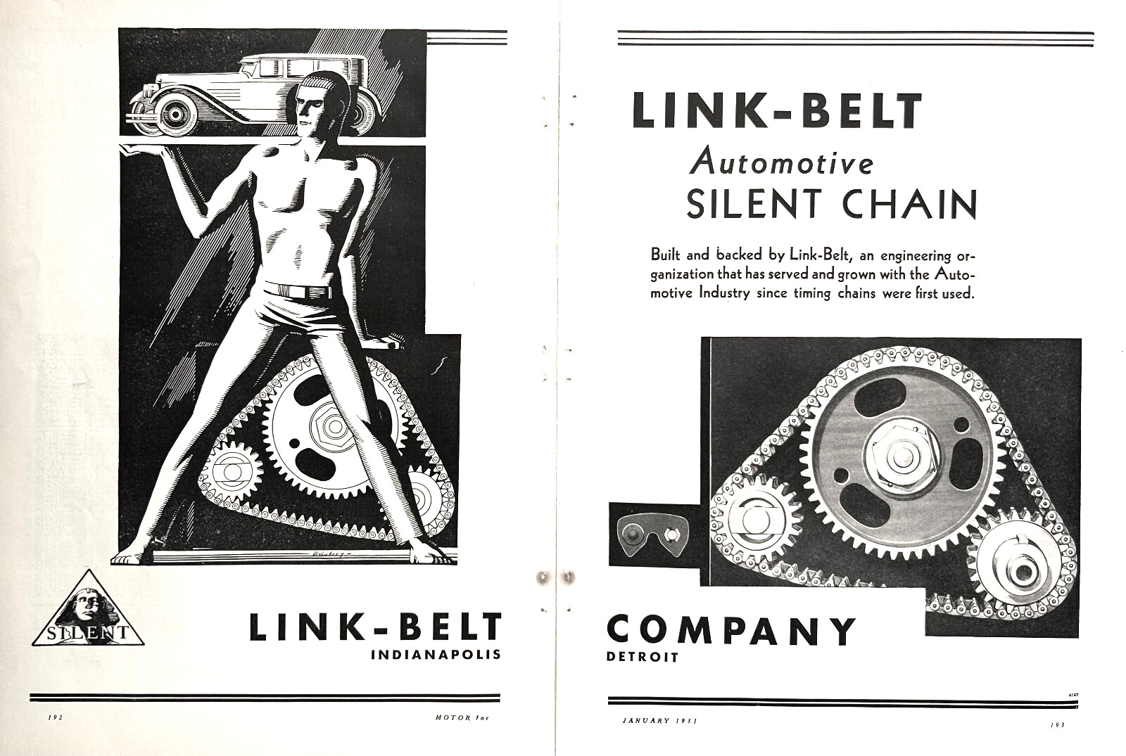 1931 Ad Link-Belt Co Indianapolis IN Silent Automotive Timing Chains