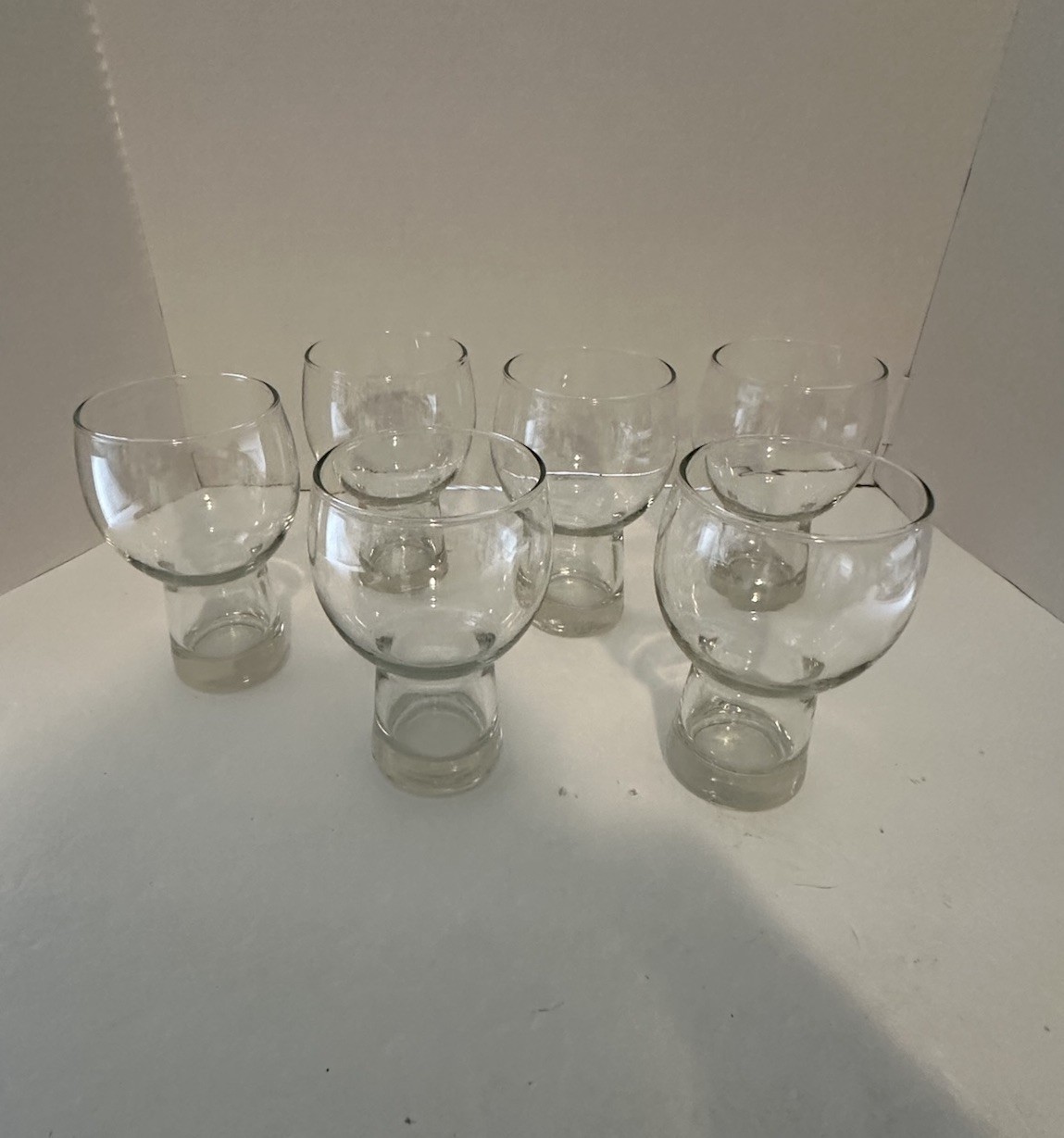VTG MCM Retro Federal Glass Co Stackable Glasses Set Of 6