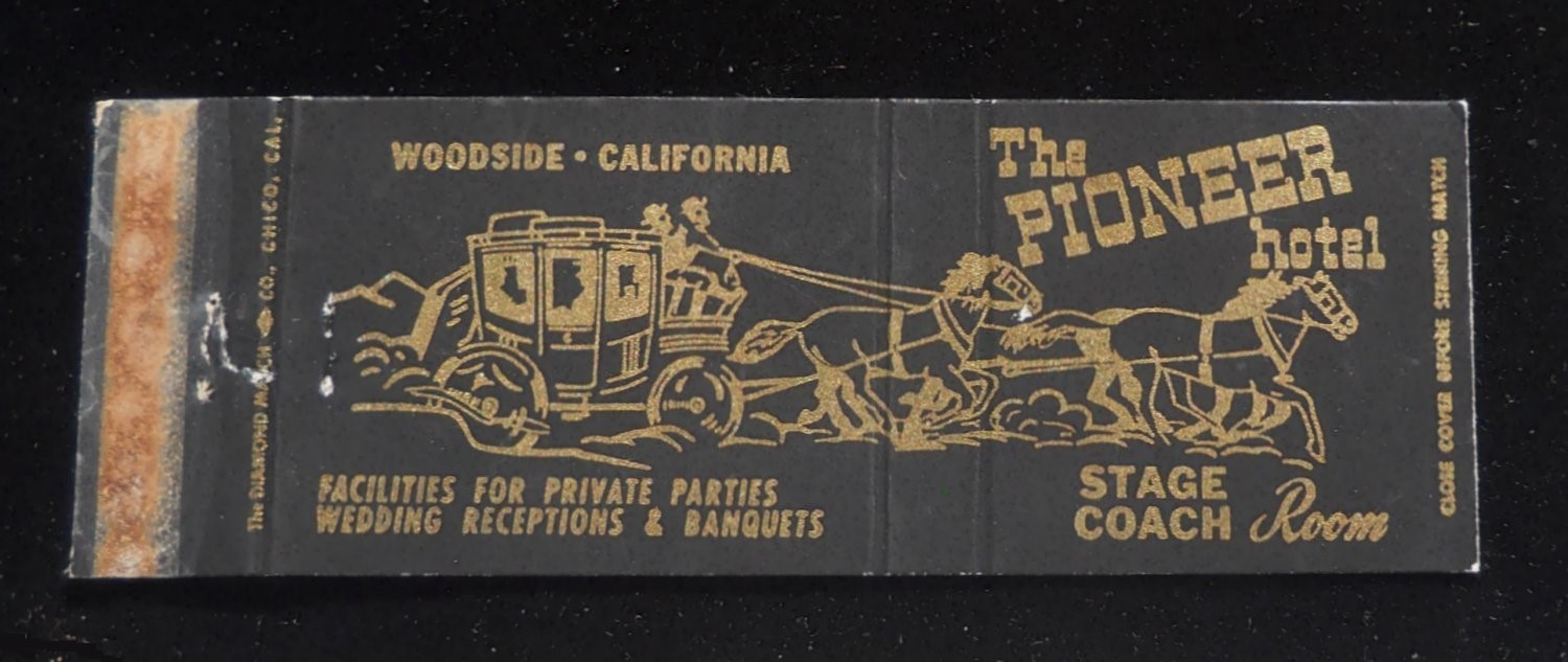 1950s? FULL LENGTH The Pioneer Hotel Stage Coach Room Woodside CA San Mateo Co