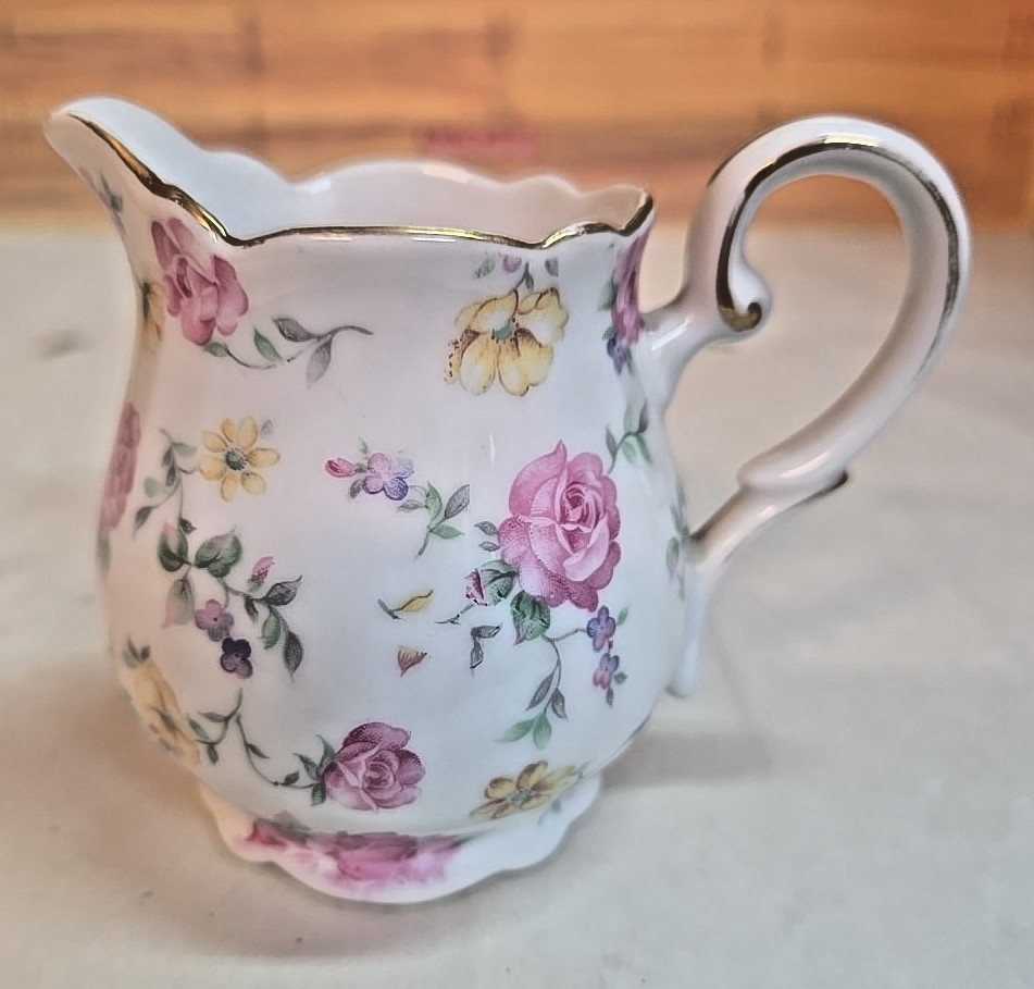 Antique Diamond Floral Creamer; Occupied Japan Antique Diamond Floral Creamer; Occupied Japan