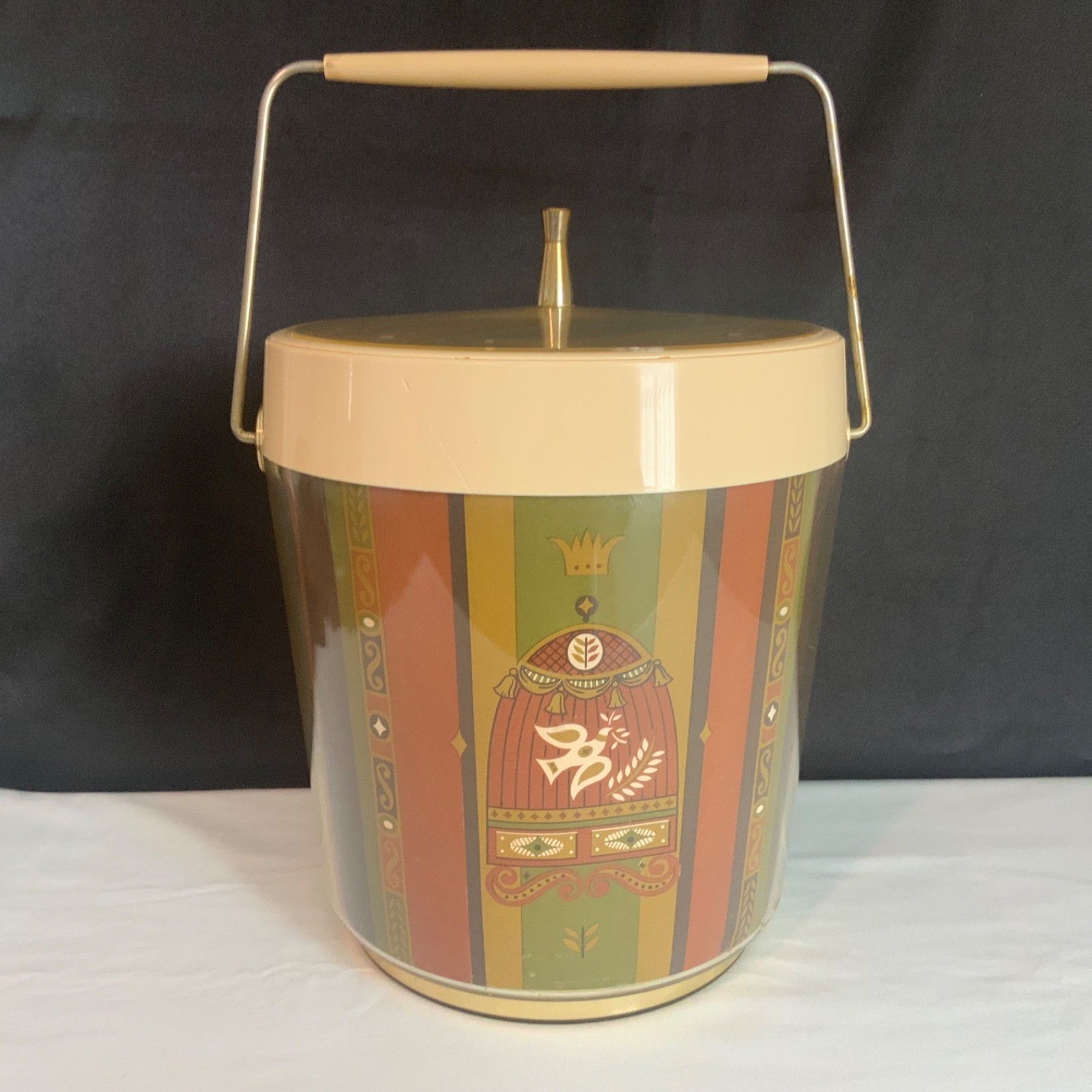 Vintage Georges Briard Ice Bucket Bird Cage MCM Barware 9\