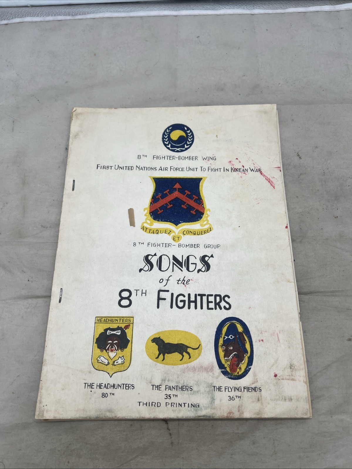 Korea War US Air Force Songs Of The 8th Fighters Book (JJ782