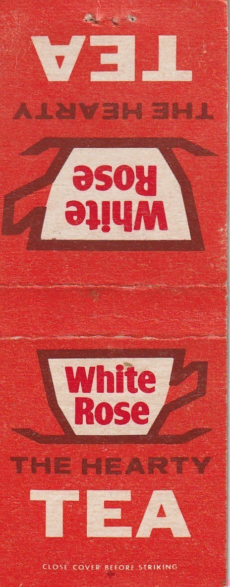 BOBTAIL MATCHBOOK COVER - WHITE ROSE TEA - THE HEARTY TEA