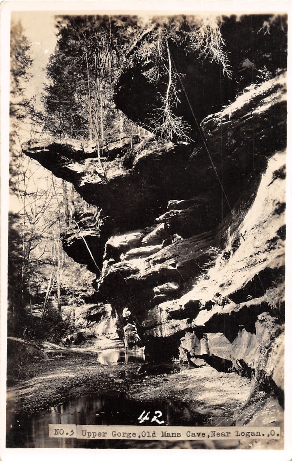 J53/ Logan Ohio RPPC Postcard c1930-40s Hocking Hills pper Gorge 211