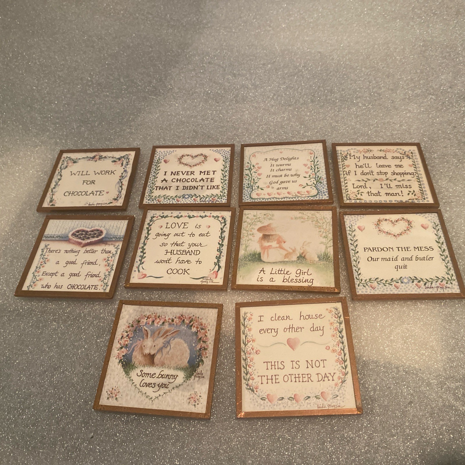 Vintage Lot of 10 Linda Grayson Magnets 2.5\
