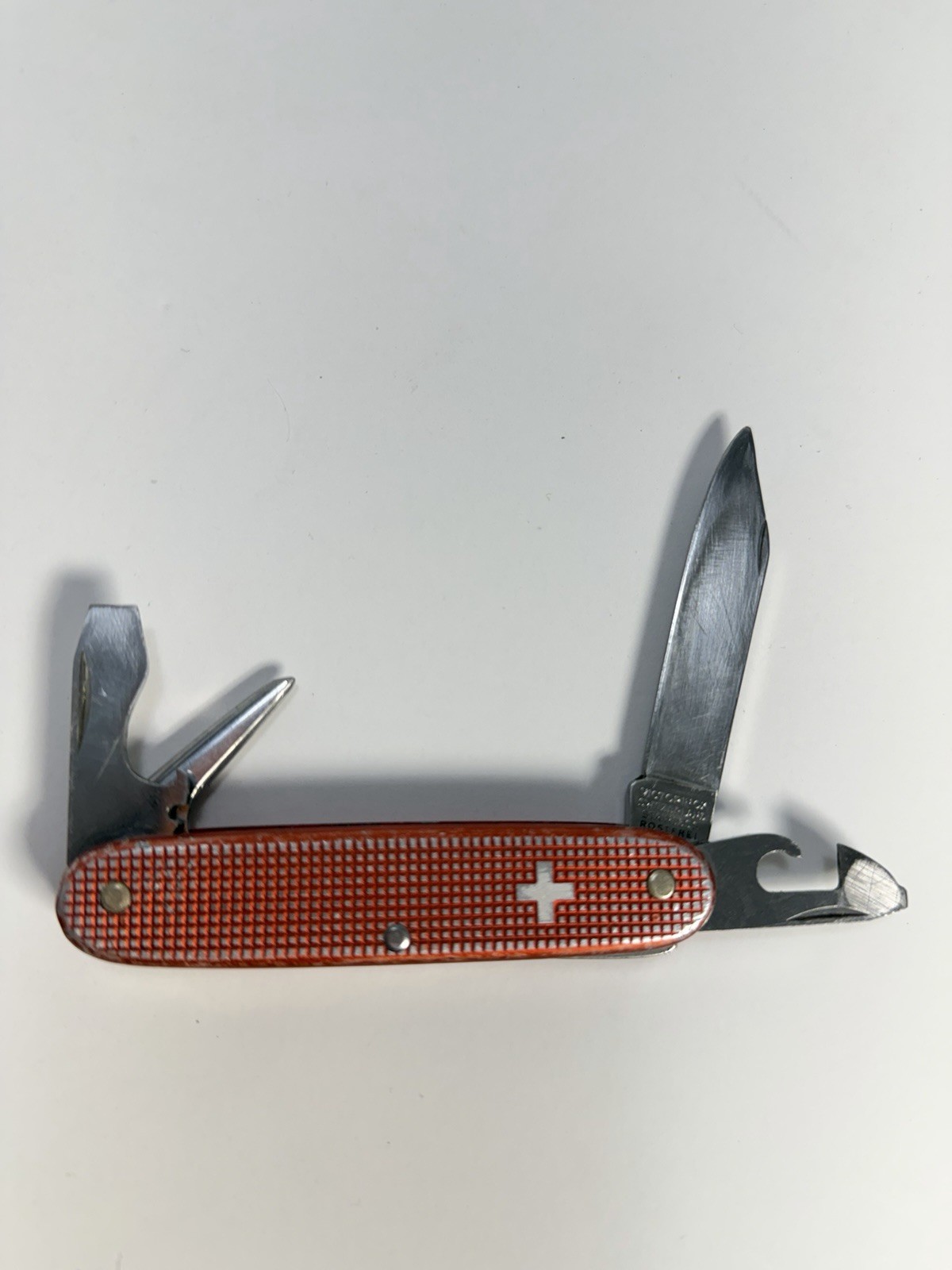 Victorinox Swiss Army Knife Red Alox Old Cross Pioneer 93mm Good Snap