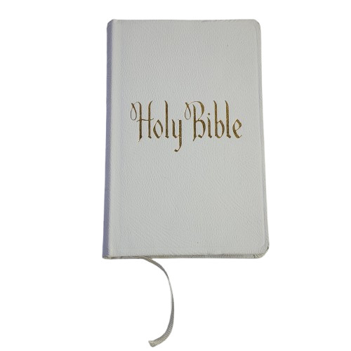 VINTAGE 1958 GIBSON W14 HOLY BIBLE WHITE BRIDAL PRESENTATION KJV RUBY