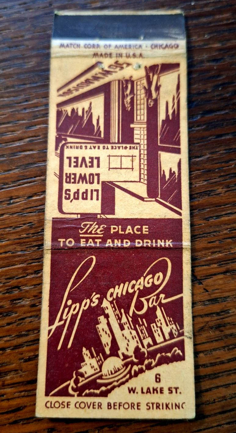 Vintage Matchbook: Lipp's Chicago Bar, Chicago, IL