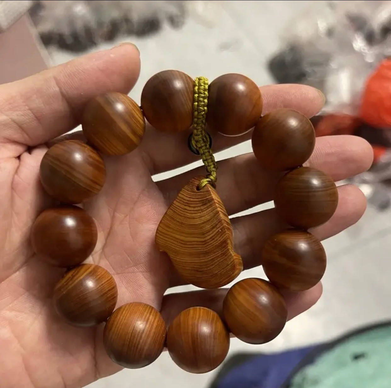 Taihang cliff cypress wood Buddhist prayer beads 20mm bracelet for men